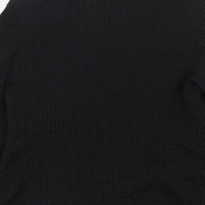 NEXT Womens Black Striped Polyester Jacket Blazer Size 14