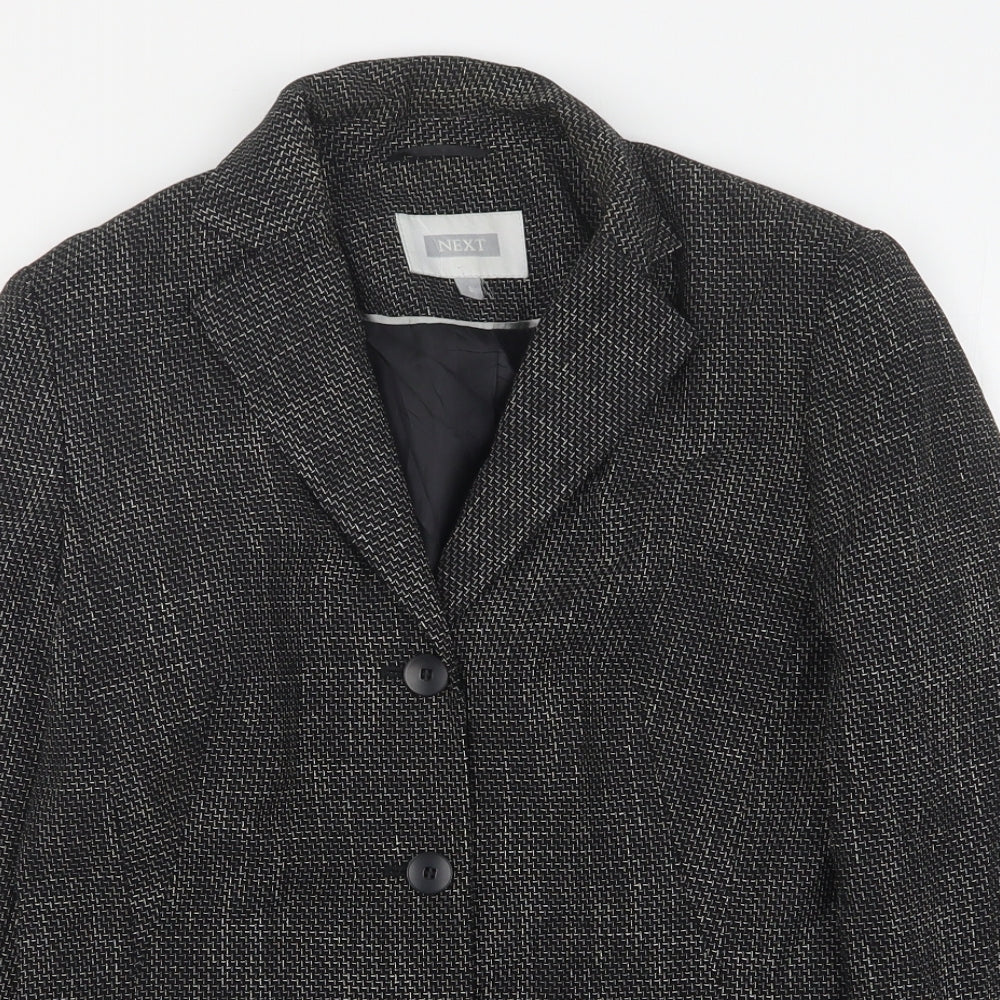 NEXT Womens Grey Geometric Polyester Jacket Suit Jacket Size 8