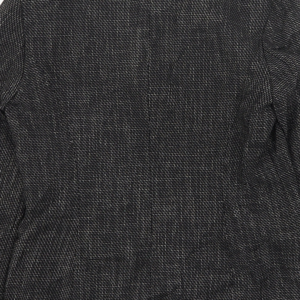NEXT Womens Grey Geometric Polyester Jacket Suit Jacket Size 8
