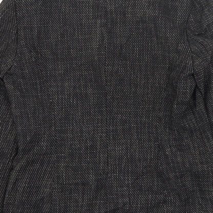 NEXT Womens Grey Geometric Polyester Jacket Suit Jacket Size 8