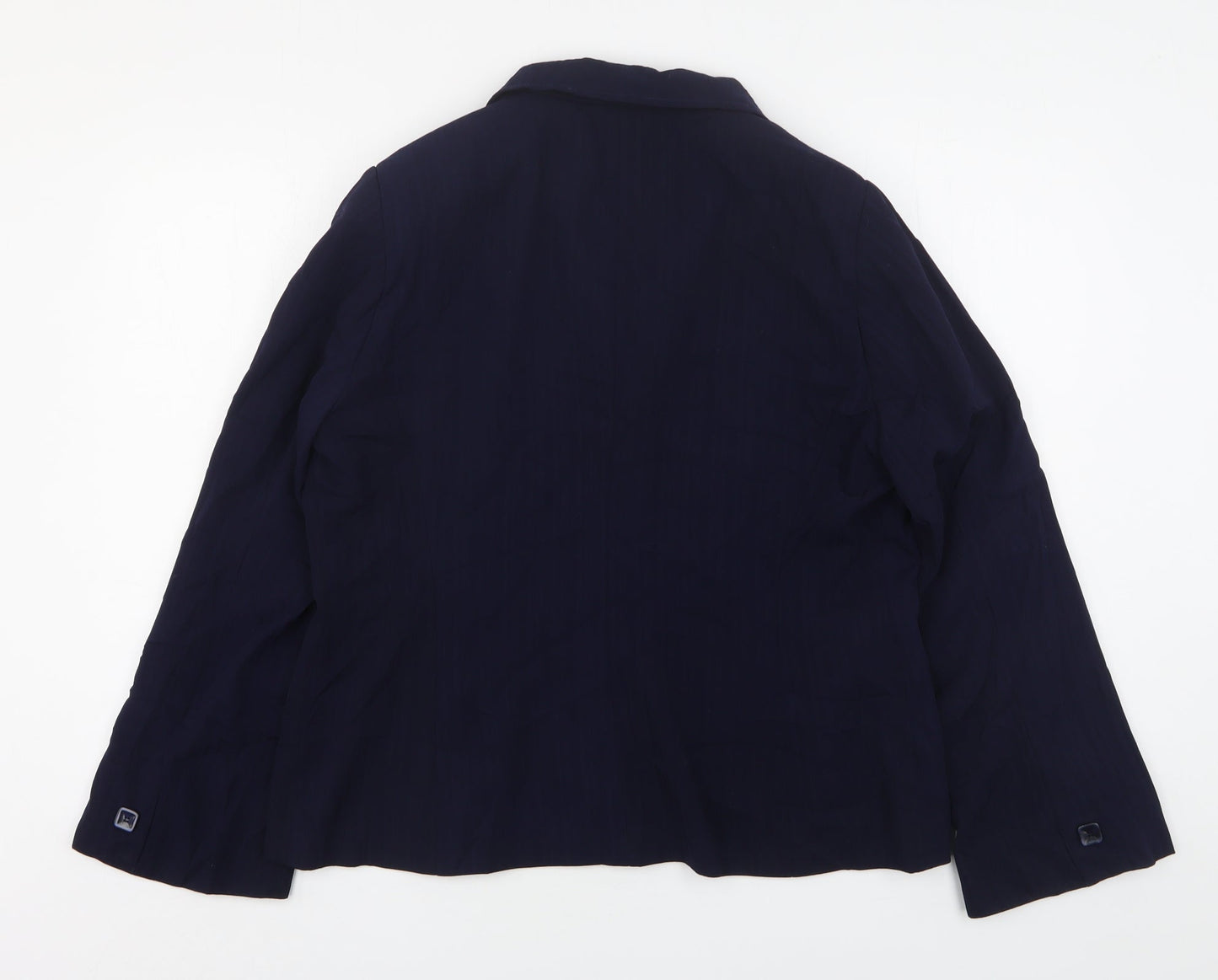 South Womens Blue  Polyester Jacket Suit Jacket Size 18