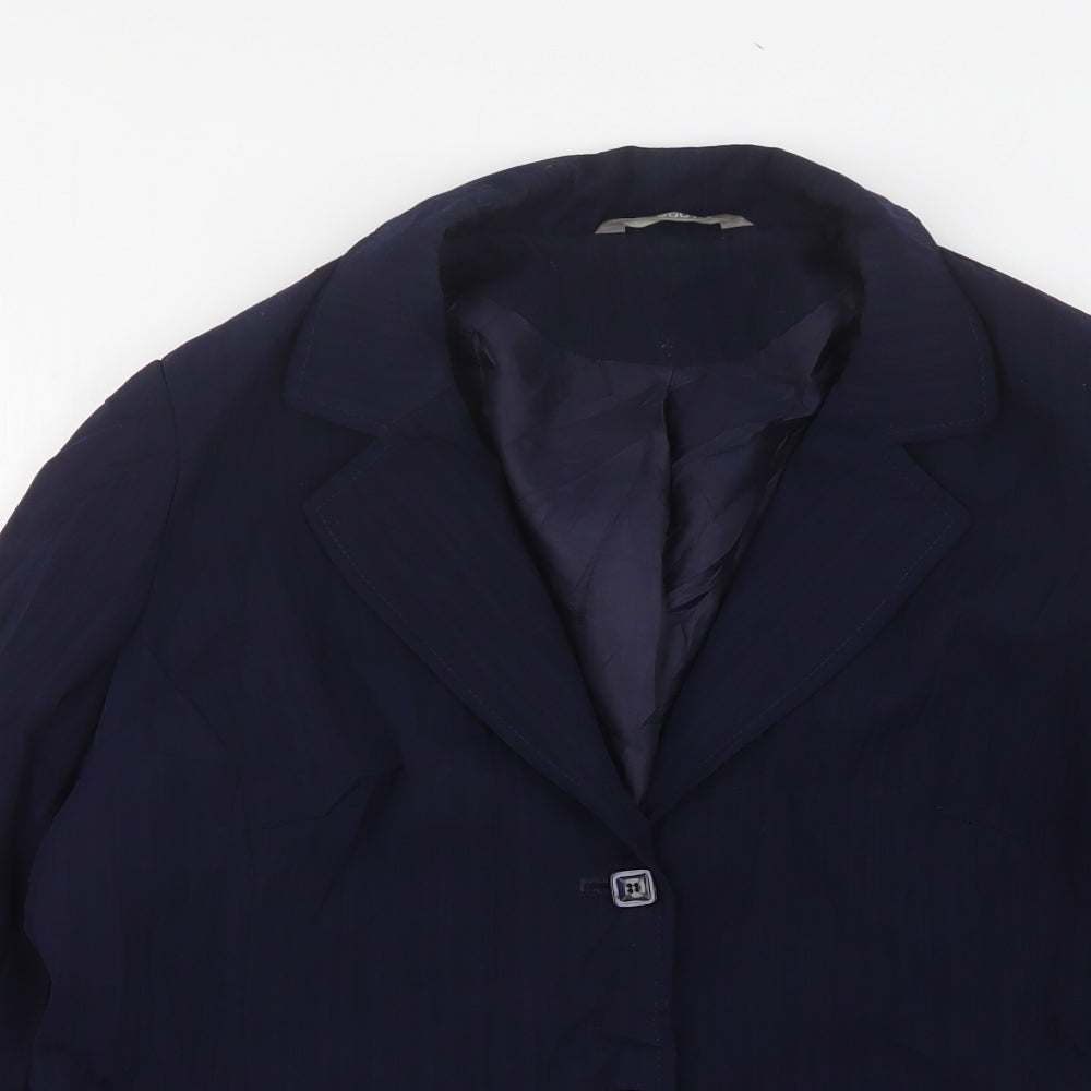 South Womens Blue  Polyester Jacket Suit Jacket Size 18