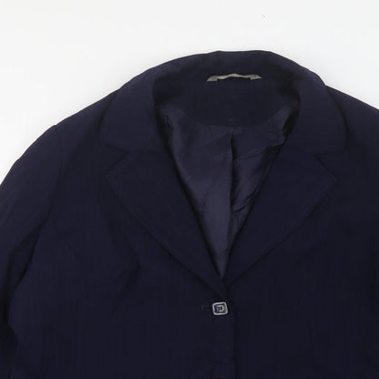 South Womens Blue  Polyester Jacket Suit Jacket Size 18