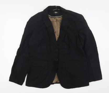 Dorothy Perkins Womens Black Striped Polyester Jacket Suit Jacket Size 16