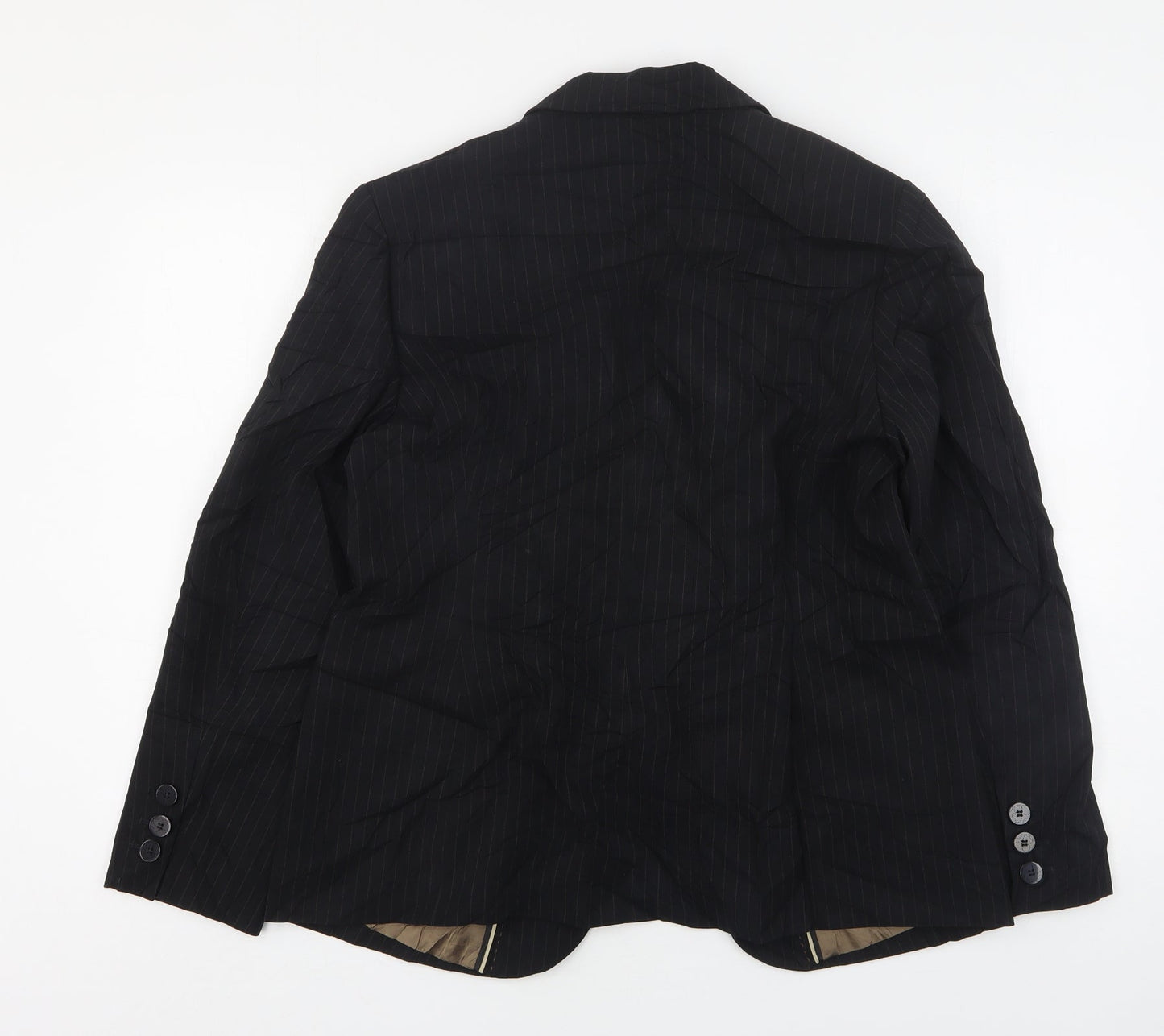 Dorothy Perkins Womens Black Striped Polyester Jacket Suit Jacket Size 16