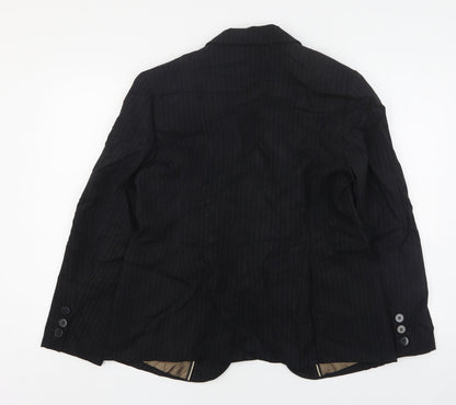 Dorothy Perkins Womens Black Striped Polyester Jacket Suit Jacket Size 16