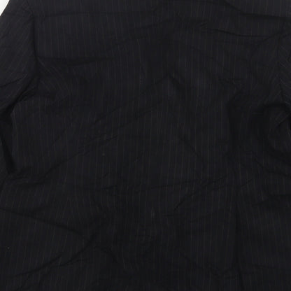 Dorothy Perkins Womens Black Striped Polyester Jacket Suit Jacket Size 16