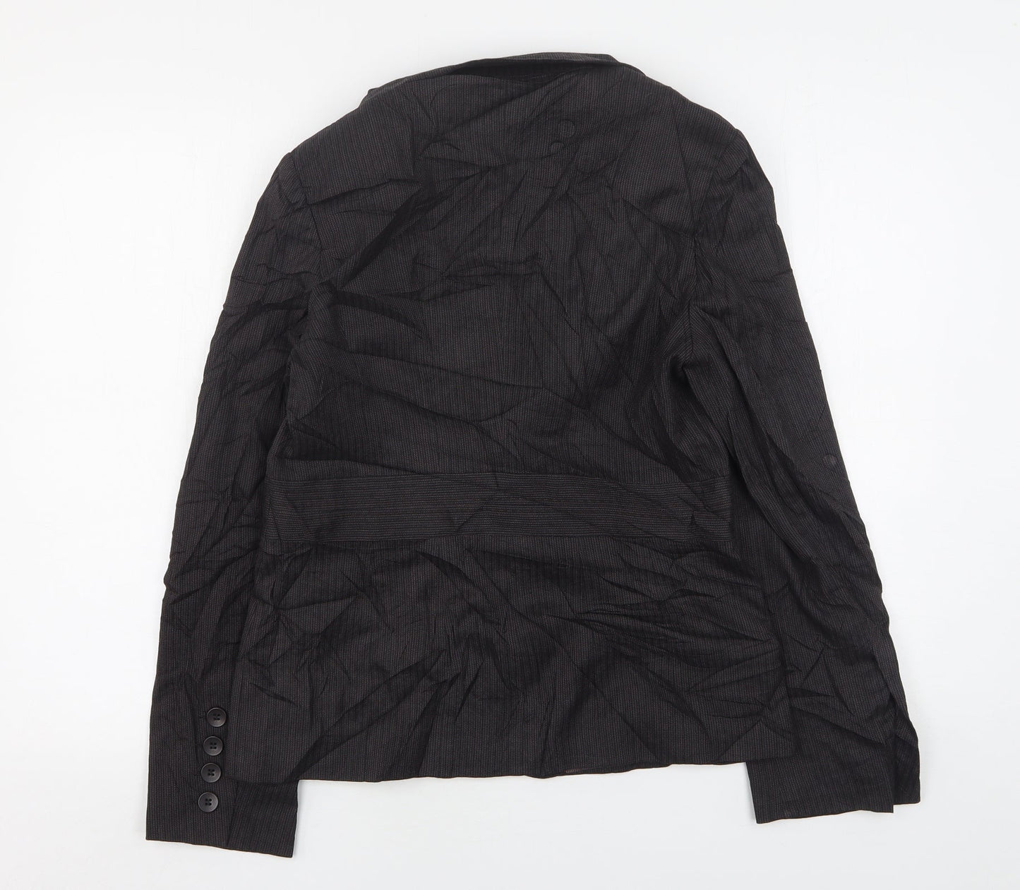 NEXT Womens Blue Striped Polyester Jacket Suit Jacket Size 12