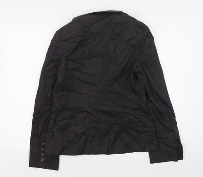 NEXT Womens Blue Striped Polyester Jacket Suit Jacket Size 12