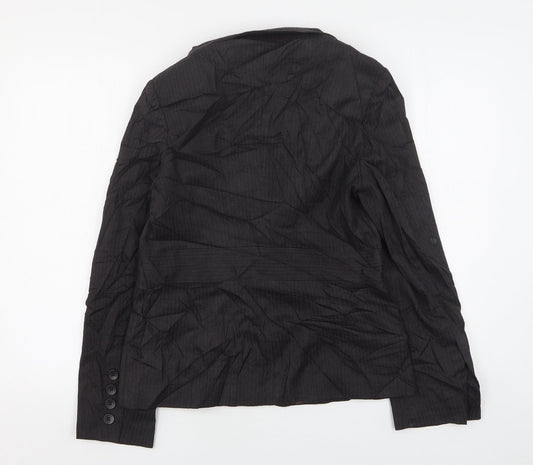 NEXT Womens Blue Striped Polyester Jacket Suit Jacket Size 12