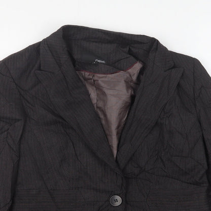 NEXT Womens Blue Striped Polyester Jacket Suit Jacket Size 12