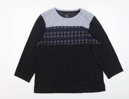 Jockey Mens Blue Round Neck Fair Isle Polyester Pullover Jumper Size M