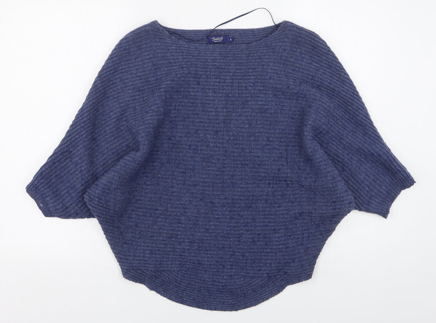 LEONARDO Womens Blue Round Neck  Acrylic Pullover Jumper Size M