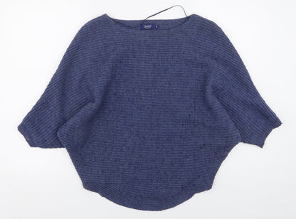 LEONARDO Womens Blue Round Neck  Acrylic Pullover Jumper Size M