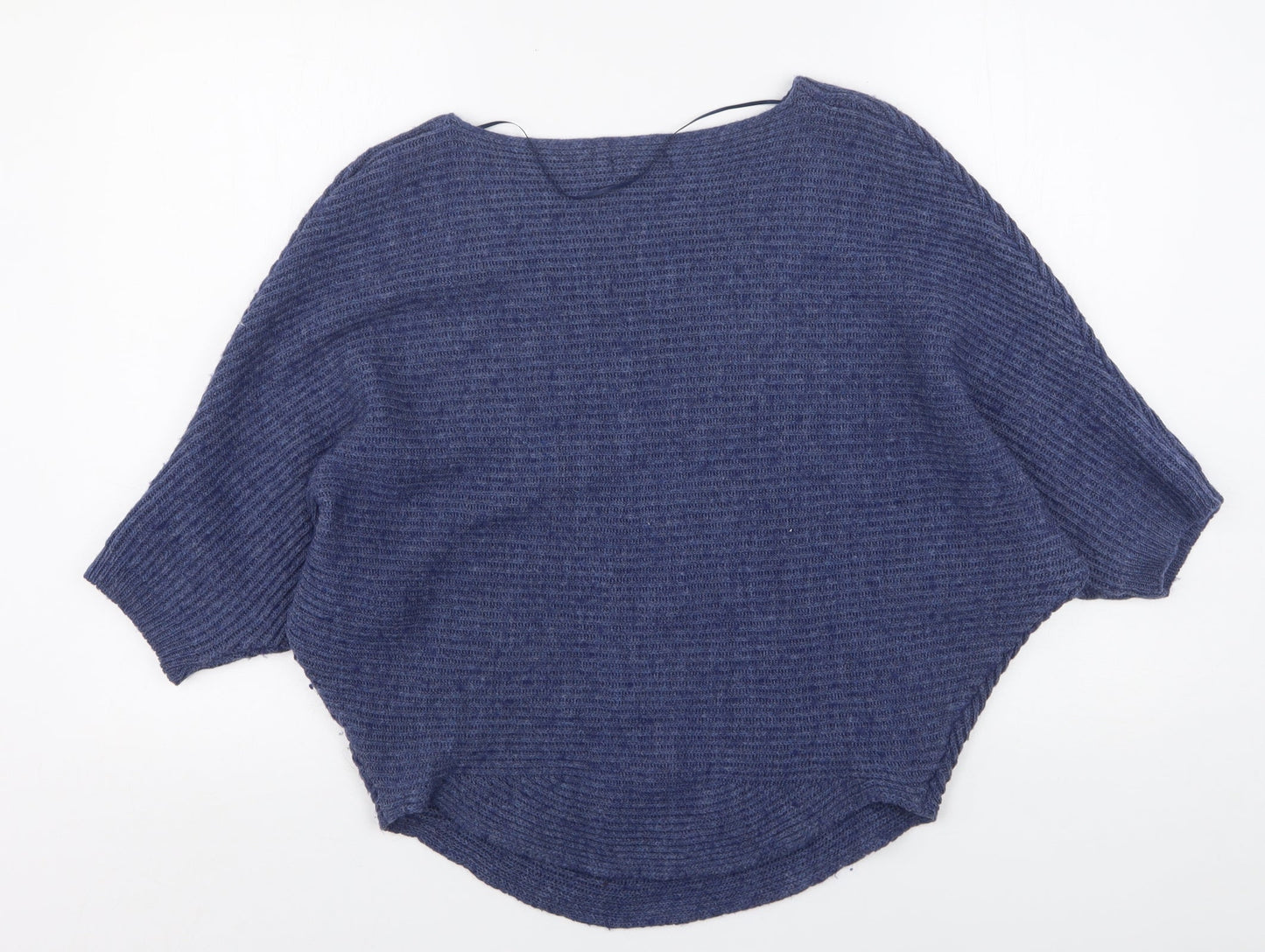 LEONARDO Womens Blue Round Neck  Acrylic Pullover Jumper Size M