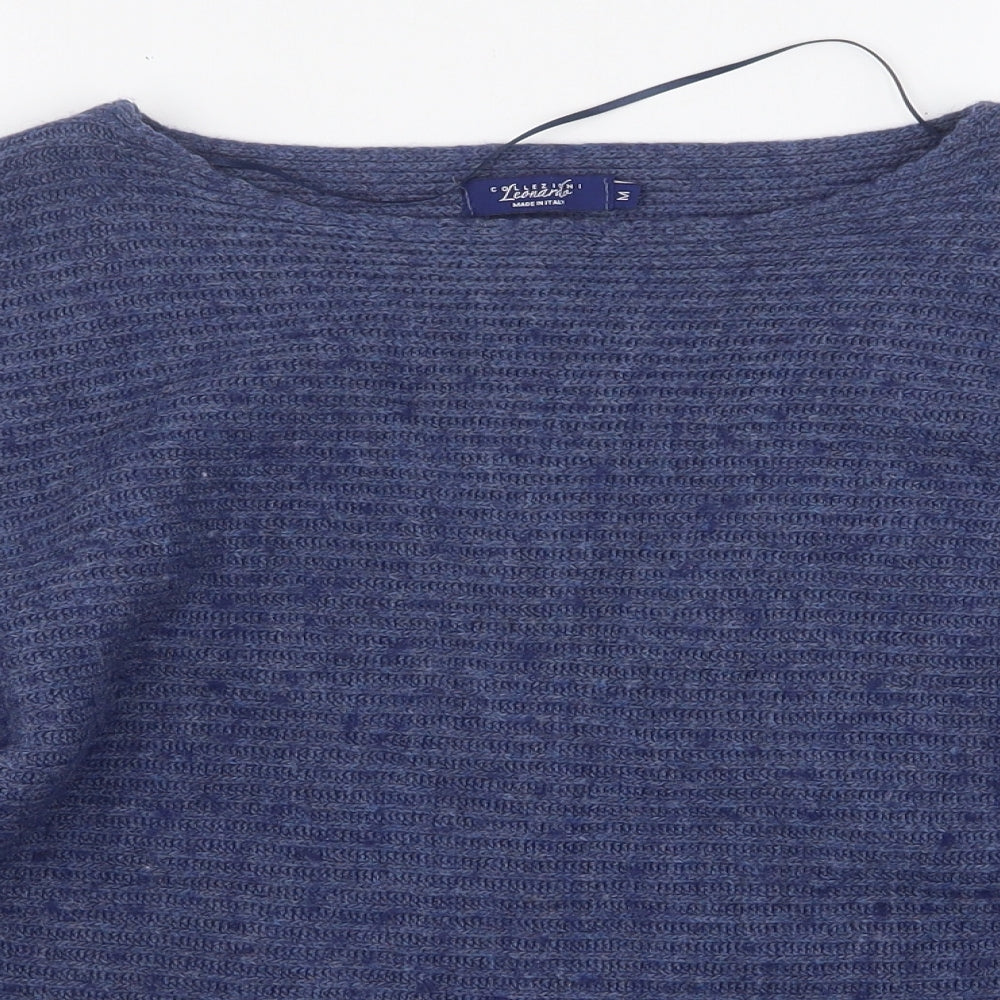 LEONARDO Womens Blue Round Neck  Acrylic Pullover Jumper Size M