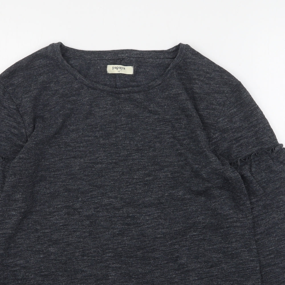 Womens UK Size 10 Papaya Grey Pullover Jumper