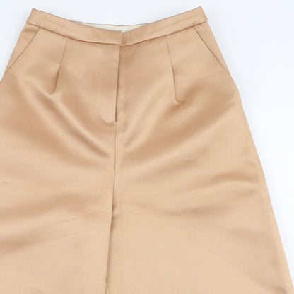Topshop Womens Gold  Polyester Capri Trousers Size 6  Regular Zip