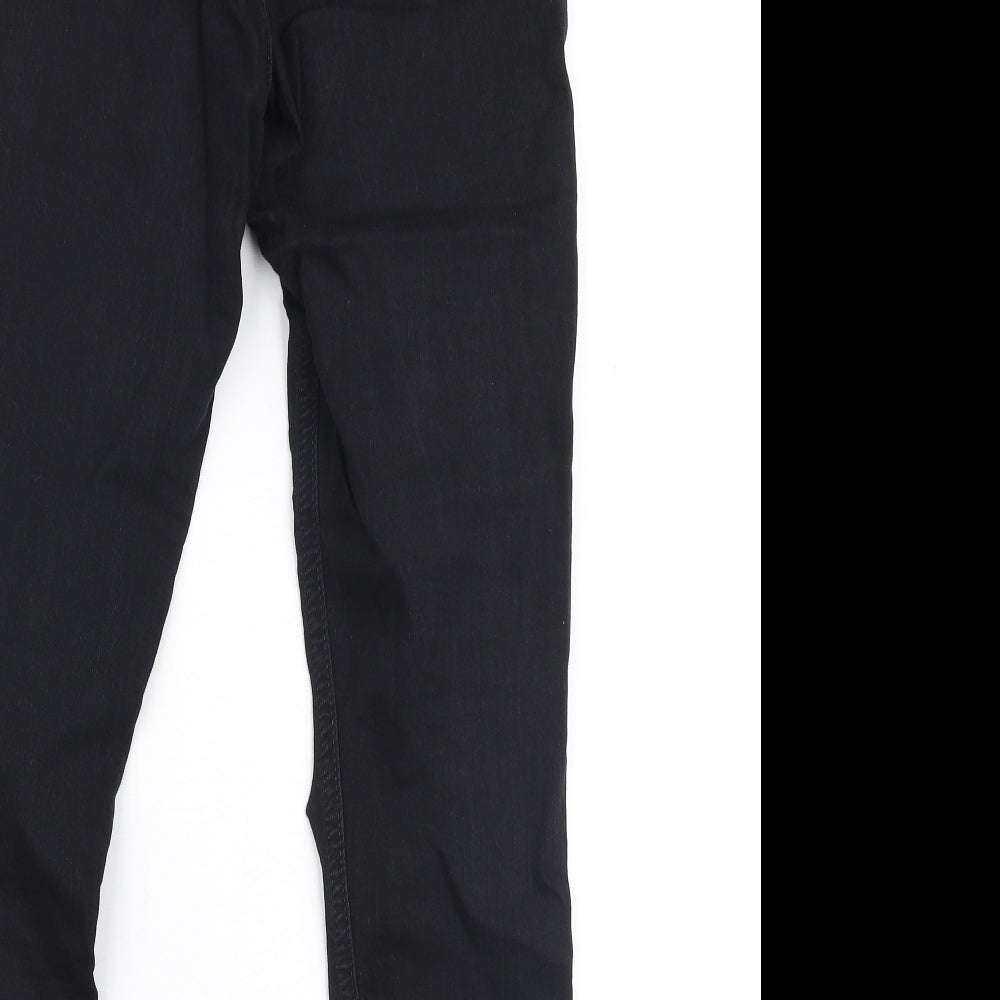 Topshop Womens Black  Cotton Skinny Jeans Size 28 in L30 in Slim Zip