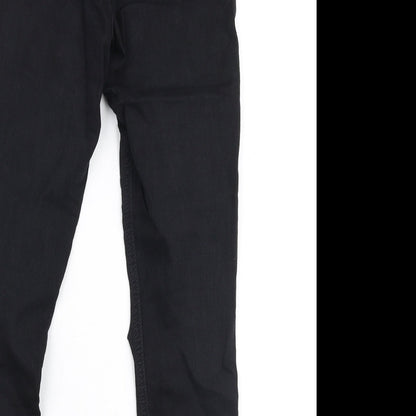 Topshop Womens Black  Cotton Skinny Jeans Size 28 in L30 in Slim Zip