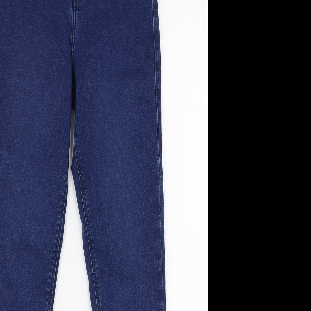 Topshop Womens Blue  Cotton Skinny Jeans Size 26 in L30 in Slim Zip