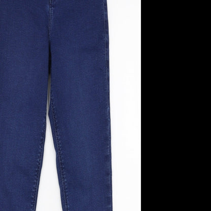 Topshop Womens Blue  Cotton Skinny Jeans Size 26 in L30 in Slim Zip