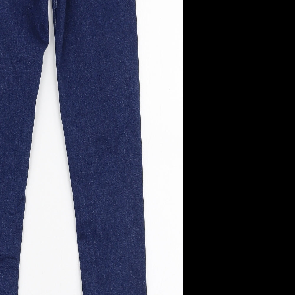 Topshop Womens Blue  Cotton Skinny Jeans Size 26 in L30 in Slim Zip