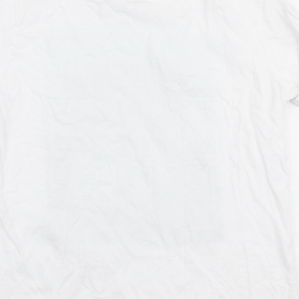Primark Boys White  100% Cotton Jersey T-Shirt Size 9-10 Years Round Neck Pullover - California