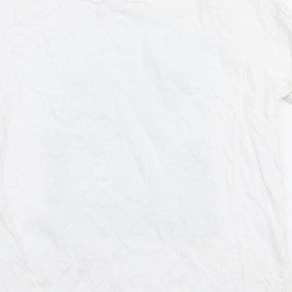 Primark Boys White  100% Cotton Jersey T-Shirt Size 9-10 Years Round Neck Pullover - California
