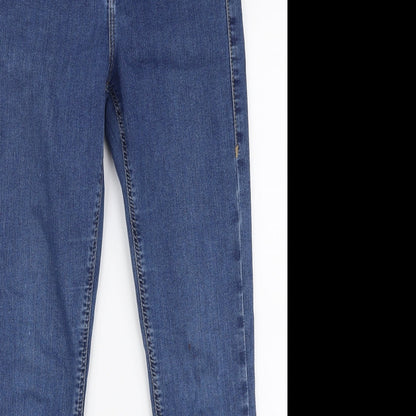 Topshop Womens Blue  Cotton Skinny Jeans Size 28 L32 in Slim Zip