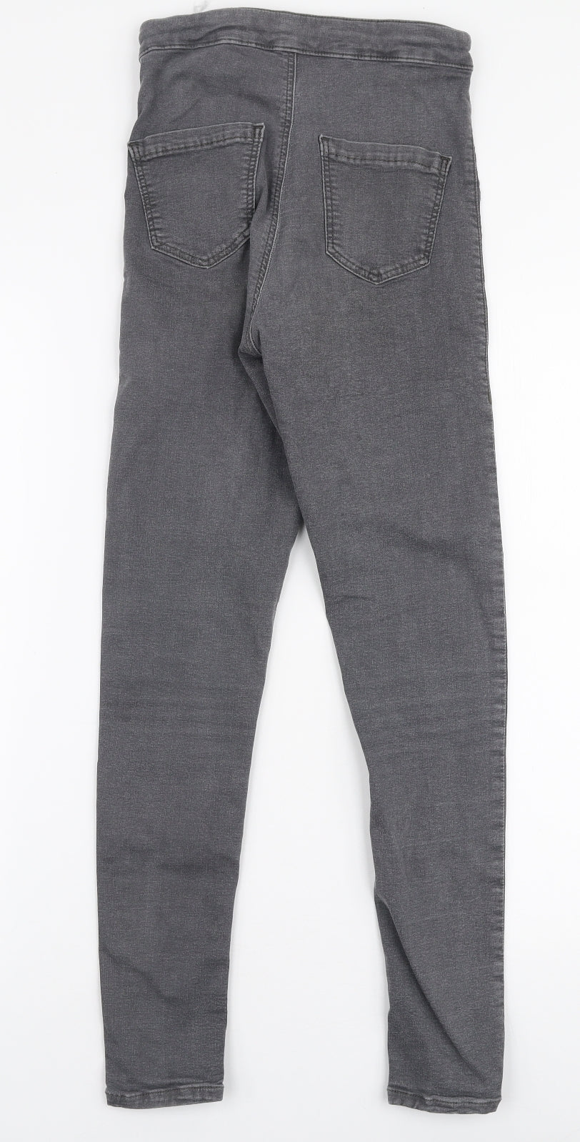 Topshop Womens Grey  Cotton Skinny Jeans Size 26 in L30 in Slim Zip