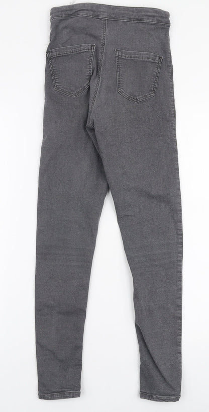 Topshop Womens Grey  Cotton Skinny Jeans Size 26 in L30 in Slim Zip