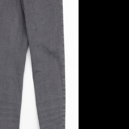 Topshop Womens Grey  Cotton Skinny Jeans Size 26 in L30 in Slim Zip