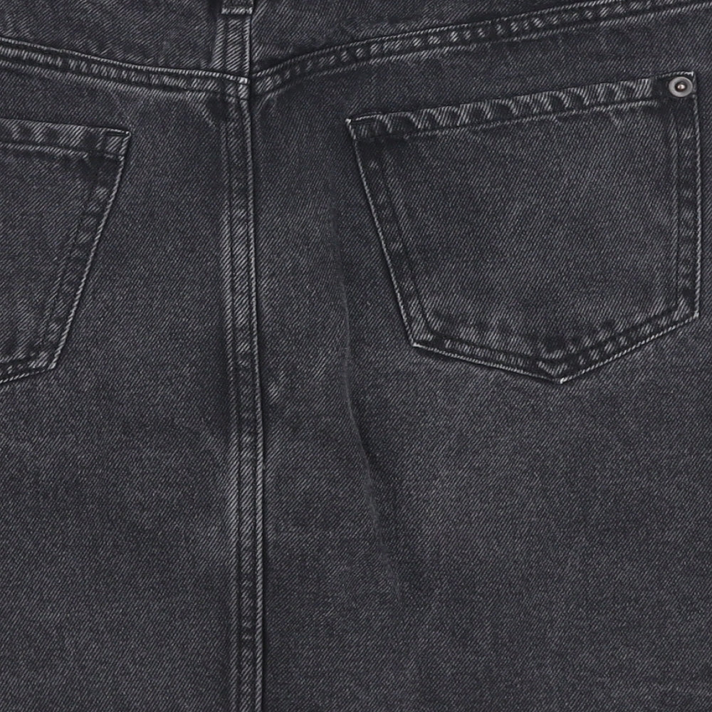 New Look Womens Grey  Polyester A-Line Skirt Size 10   Zip