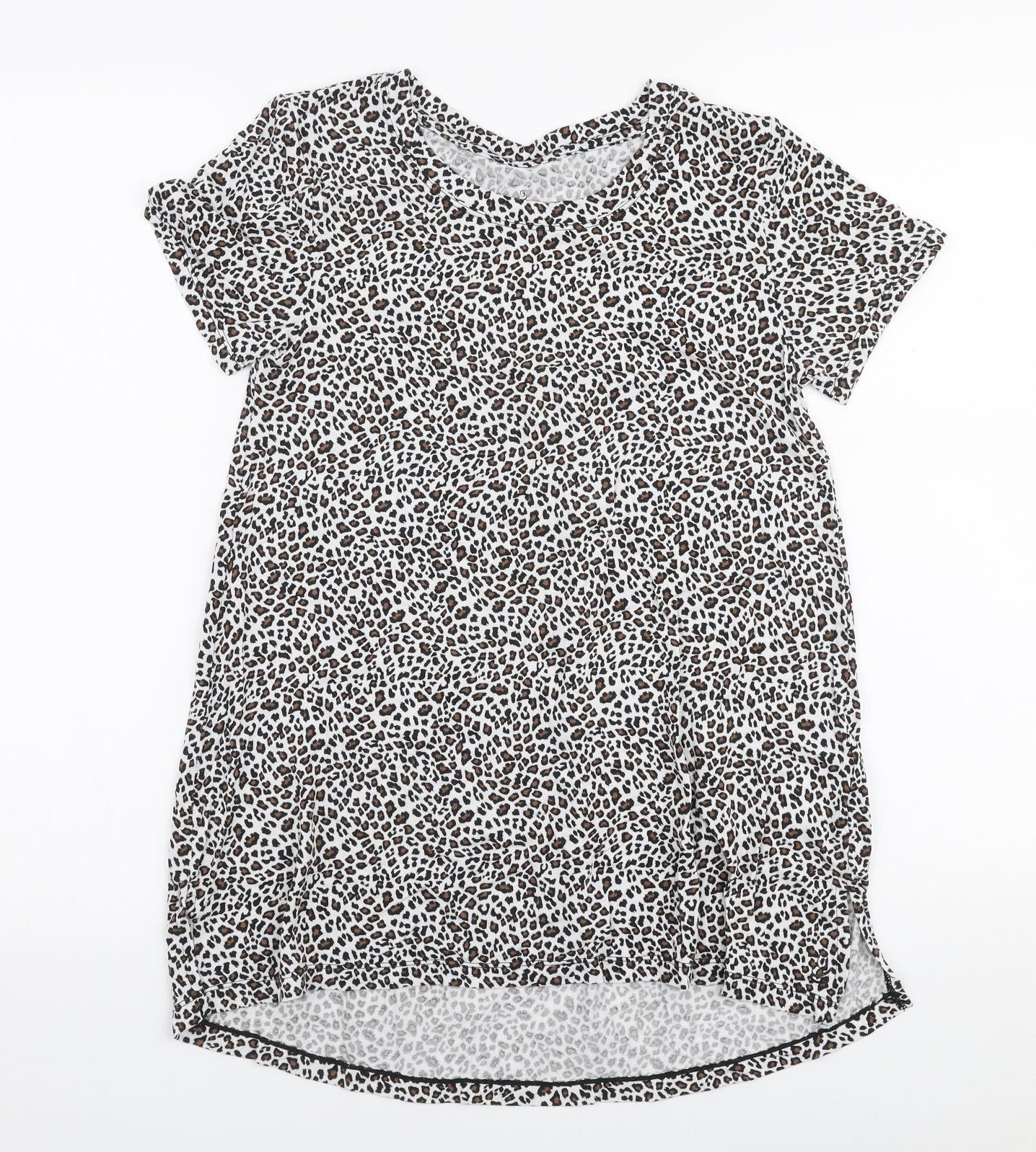 Cuddlduds Womens Multicoloured Animal Print Modal Jersey T-Shirt Size S Round Neck