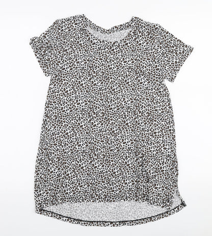 Cuddlduds Womens Multicoloured Animal Print Modal Jersey T-Shirt Size S Round Neck