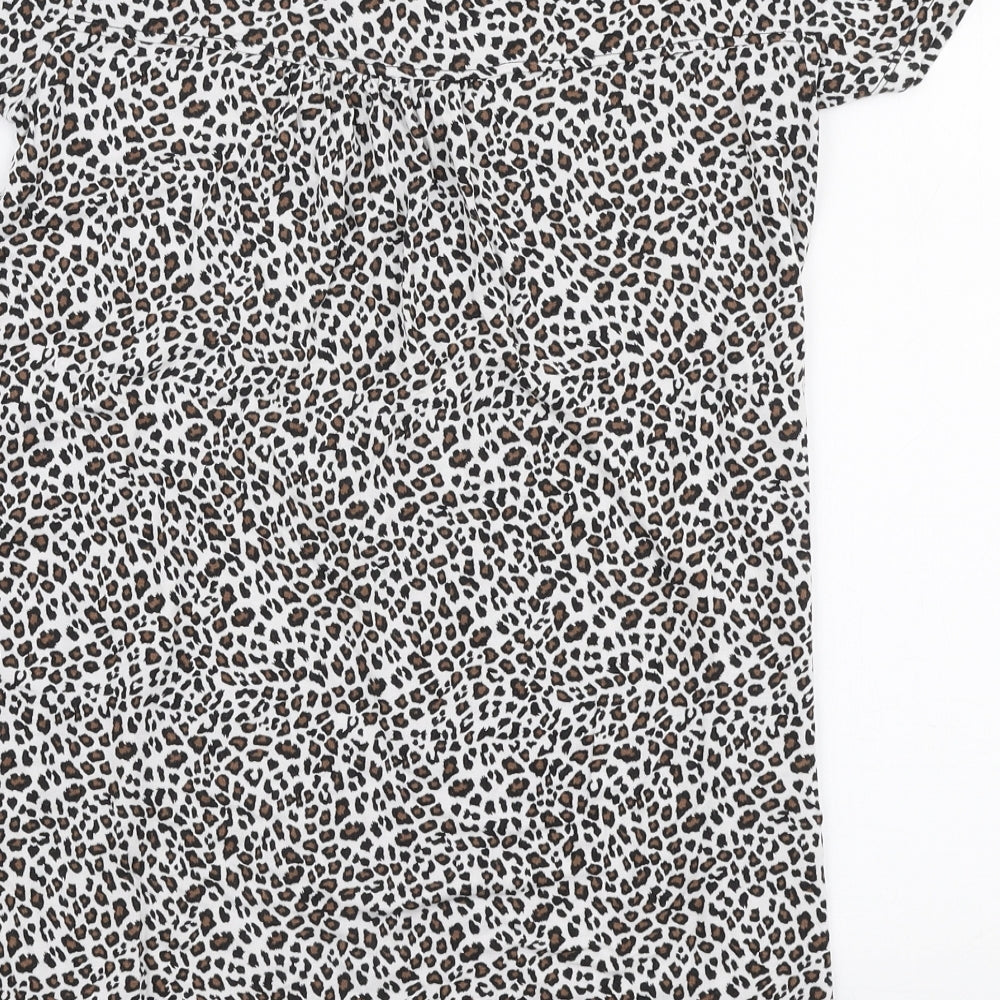 Cuddlduds Womens Multicoloured Animal Print Modal Jersey T-Shirt Size S Round Neck