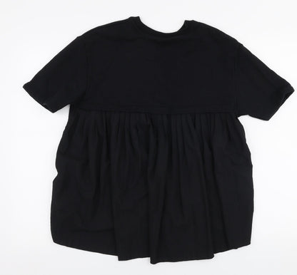 Zara Womens Black  Cotton Pullover Sweatshirt Size M  Pullover