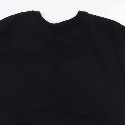Zara Womens Black  Cotton Pullover Sweatshirt Size M  Pullover