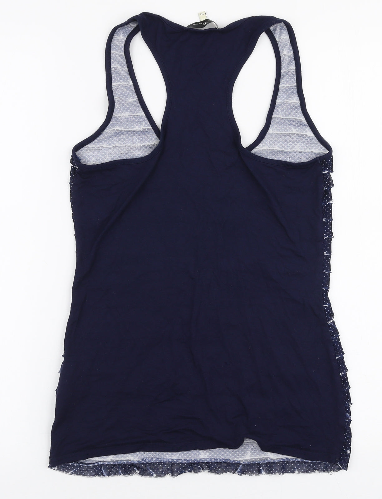 Womens UK Size 10 River Island Blue Jersey Tank