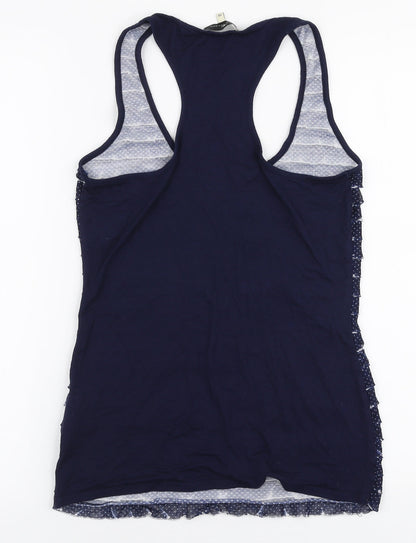 Womens UK Size 10 River Island Blue Jersey Tank
