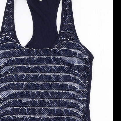 Womens UK Size 10 River Island Blue Jersey Tank