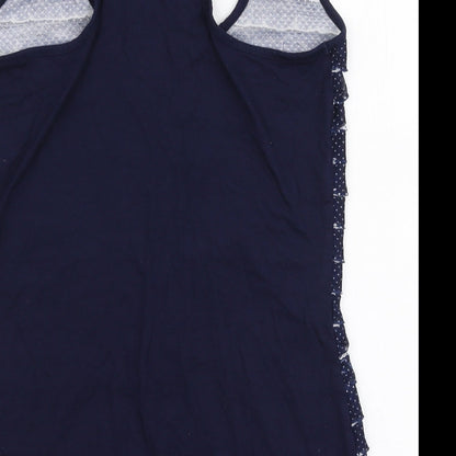 Womens UK Size 10 River Island Blue Jersey Tank