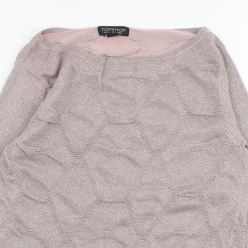 Womens UK Size 8 Topshop Pink Pullover Jumper