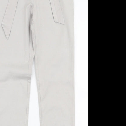 Warehouse Womens Grey  Viscose Trousers  Size 6 L28 in Slim Zip