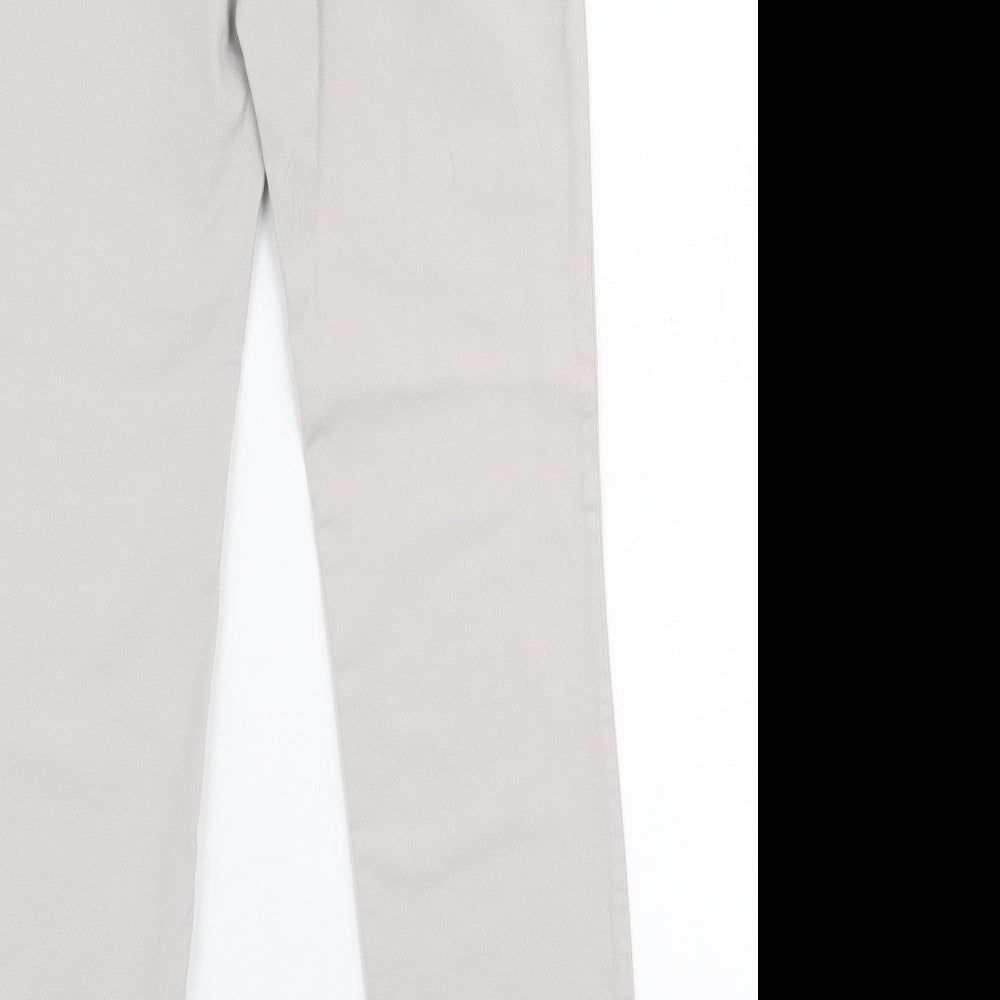 Warehouse Womens Grey  Viscose Trousers  Size 6 L28 in Slim Zip