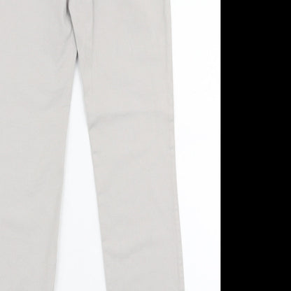 Warehouse Womens Grey  Viscose Trousers  Size 6 L28 in Slim Zip