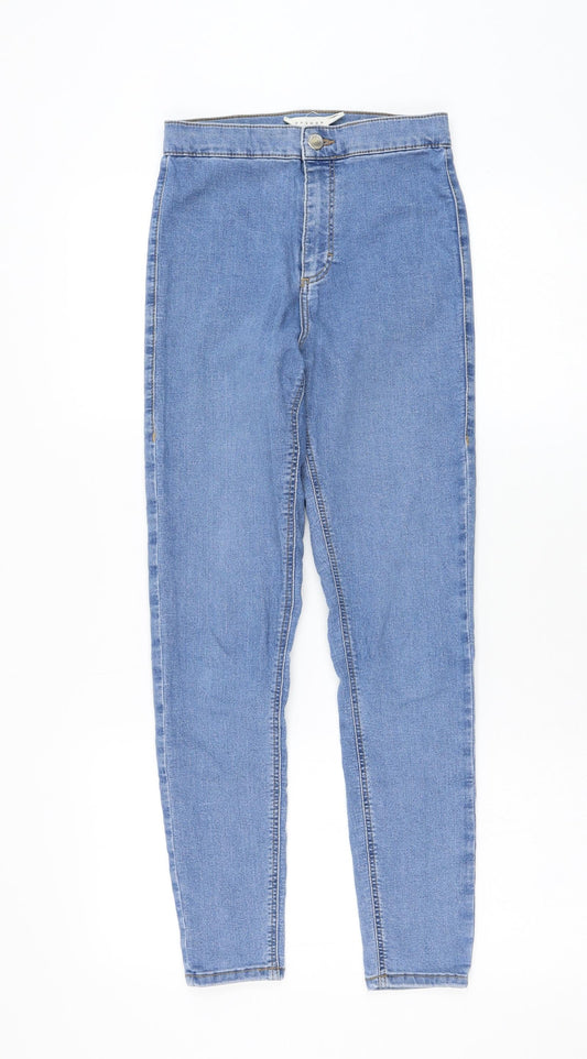 Topshop Womens Blue  Cotton Skinny Jeans Size 26 in L30 in Regular Zip
