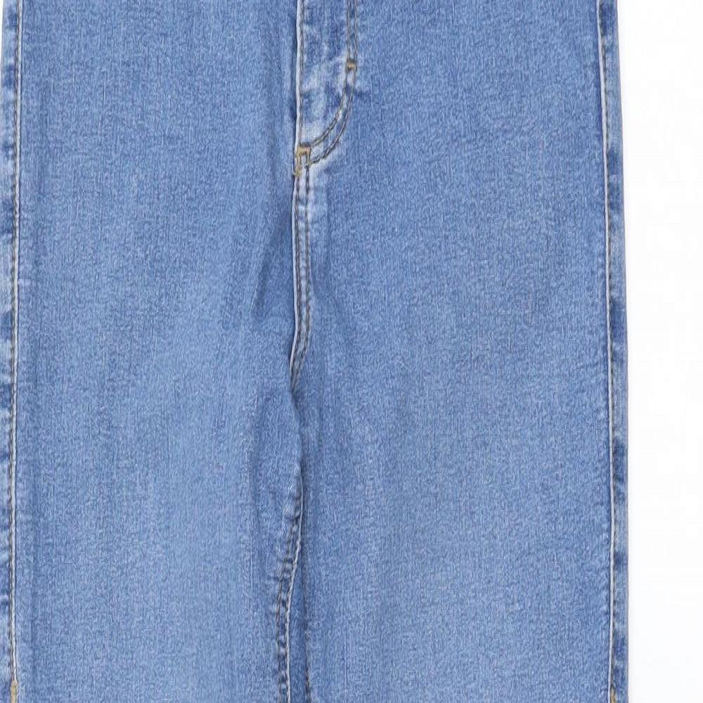 Topshop Womens Blue  Cotton Skinny Jeans Size 26 in L30 in Regular Zip