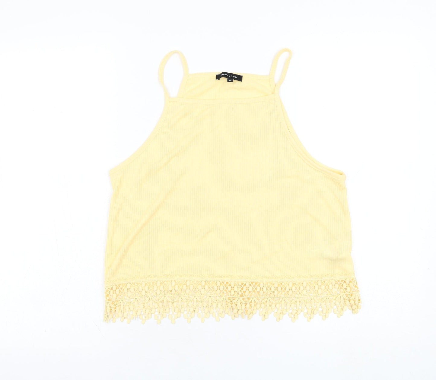 Womens UK Size 12 New Look Yellow Basic Tank